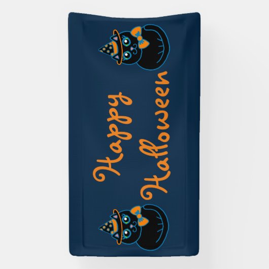 ハッピーハローウィンパーティー装飾デコーバナー 横断幕 (縦)