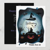 ハッピーハローウィンパーティー「トリートまたはトリック」マジカル 招待状 (正面/裏面)