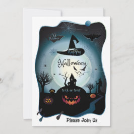 ハッピーハローウィンパーティー「トリートまたはトリック」マジカル 招待状