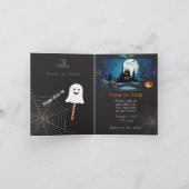 ハッピーハローウィンパーティー「トリートまたはトリック」マジカル 招待状 (内部)