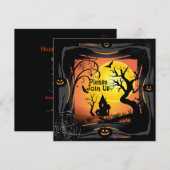 ハッピーハローウィンパーティー「トリートまたはトリック」マジカル 招待状 (正面/裏面)