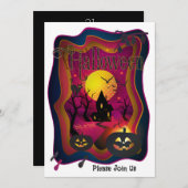 ハッピーハローウィンパーティー「トリートまたはトリック」マジカル 招待状 (正面/裏面)