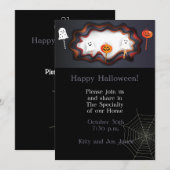 ハッピーハローウィンパーティー「トリートまたはトリック」マジカル 招待状 (正面/裏面)