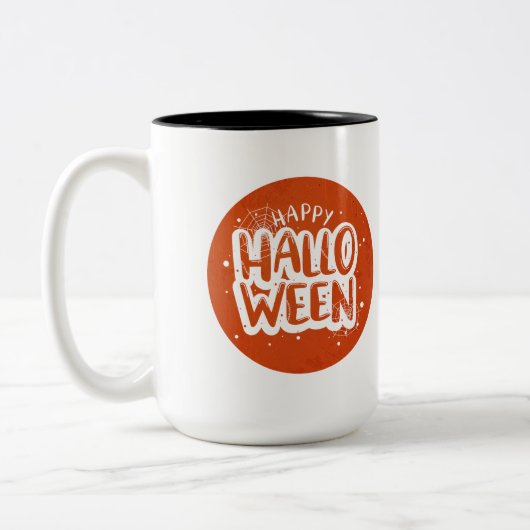 ハッピーハローウィンパーティー – ハロウィーンの衣装 ツートーンマグカップ (左)