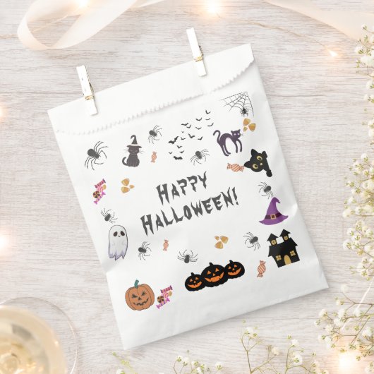 ハッピーハローウィンパーティー フェイバーバッグ (クリップ留めされた状態)