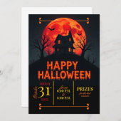 ハッピーハローウィンパーティー 招待状 (正面/裏面)