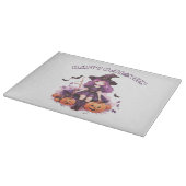 ハッピーハローウィンパープルウィッチカボチャ&こうもり カッティングボード (角)