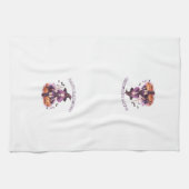 ハッピーハローウィンパープルウィッチカボチャ&こうもり キッチンタオル (横)