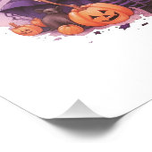 ハッピーハローウィンパープルウィッチカボチャ&こうもり フォトプリント            (角)