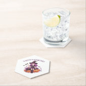 ハッピーハローウィンパープルウィッチカボチャ&こうもり ペーパーコースター (インサイチュ)