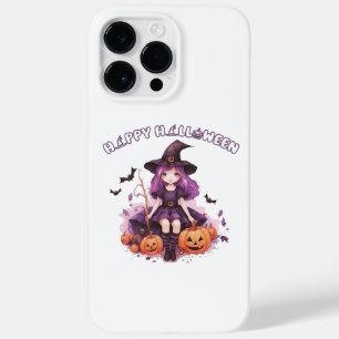 ハッピーハローウィンパープルウィッチカボチャ&こうもり Case-Mate iPhone 14 PRO MAXケース