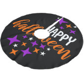 ハッピーハローウィンパープルスターズ ブラッシュドポリエステルツリースカート (アングル)