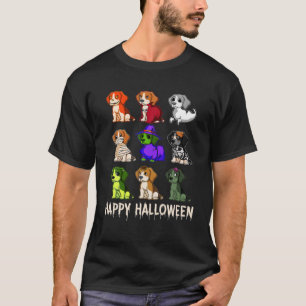 ハッピーハローウィンビーグルドッグウィッチミームームハロウィーンH Tシャツ