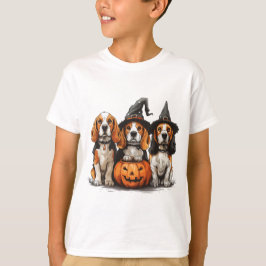 ハッピーハローウィンビーグルドッグハロウィーンのカボチャのちょうちん Tシャツ
