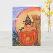 ハッピーハローウィンピグカード子猫&ジャックオピグ カード (黄色い花)