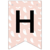 ハッピーハローウィンピンクオレンジブラックハ幽霊のよく出るウス バンティングフラッグ (第1の旗)