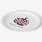 ハッピーハローウィンピンクカボチャ ペーパープレート (アングル)