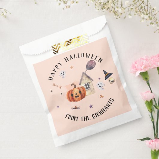 ハッピーハローウィンファミリートリートカスタムパーティー フェイバーバッグ (封をした状態)