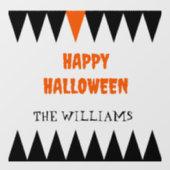 ハッピーハローウィンファミリー名ブラックオレンジ ウィンドウサイン (シート)