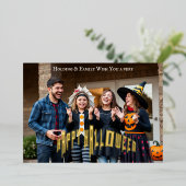 ハッピーハローウィンファミリー – フェスティバルグループの衣装 箔招待状 (立ち正面)