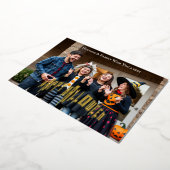 ハッピーハローウィンファミリー – フェスティバルグループの衣装 箔招待状 (回転した状態)