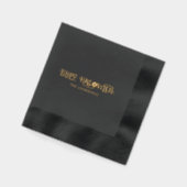 ハッピーハローウィンファンキータイポグラフィファミリ名ブラック 箔ナプキン (左)