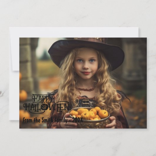 ハッピーハローウィンフォトカードシーズンの挨拶 シーズンカード (正面)