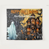ハッピーハローウィンフォトブース背景 タペストリー (正面(横))