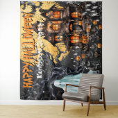 ハッピーハローウィンフォトブース背景 タペストリー (インサイチュ)