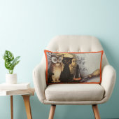 ハッピーハローウィンフクロウ&キャット ランバークッション (椅子)