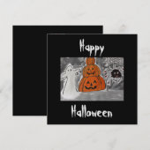 ハッピーハローウィンフラットカード (正面/裏面)