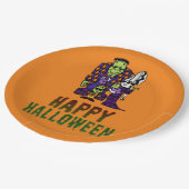 ハッピーハローウィンフランケンシュタインファミリー ペーパープレート (アングル)