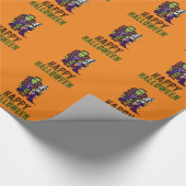 ハッピーハローウィンフランケンシュタインファミリー ラッピングペーパー (角)