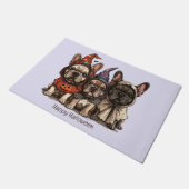 ハッピーハローウィンフランスのブルドッグ ドアマット (アングル)