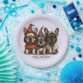 ハッピーハローウィンフランスのブルドッグ ペーパープレート (パーティー)