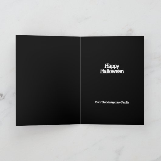 ハッピーハローウィンフルイエロームーンこうもりヴィンテージ カード (内部)