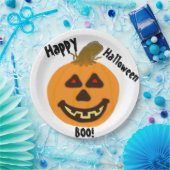 ハッピーハローウィンブスマイルカボチャ ペーパープレート (パーティー)