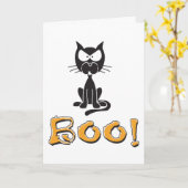 ハッピーハローウィンブブラックキャット カード (黄色い花)