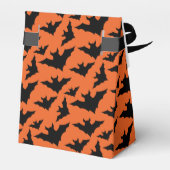 ハッピーハローウィンブラックこうもりオレンジ色の不気味なパターン フェイバーボックス (裏面サイド)