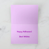 ハッピーハローウィンブラックこうもりオンバイオレットあいさつ カード (内部)