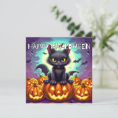 ハッピーハローウィンブラックこうもり猫 カード (スタンド正面)