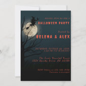 ハッピーハローウィンブラックオレンジの魔女 招待状 (正面)