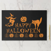 ハッピーハローウィンブラックオレンジスプオキーランチョンマット ペーパーパッド (インサイチュ)