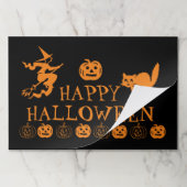 ハッピーハローウィンブラックオレンジスプオキーランチョンマット ペーパーパッド (折り畳み)