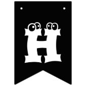 ハッピーハローウィンブラックオレンジパターン バンティングフラッグ (第1の旗)