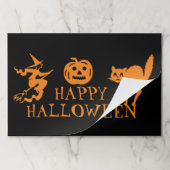 ハッピーハローウィンブラックオレンジ紙ランチョンマット ペーパーパッド (折り畳み)