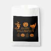 ハッピーハローウィンブラックオレンジ色の白スプキー フェイバーバッグ (正面)