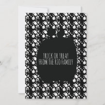 ハッピーハローウィンブラックカボチャスカルパターンカード