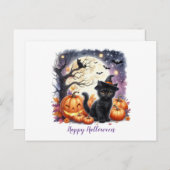 ハッピーハローウィンブラックキッテン シーズンポストカード (正面/裏面)