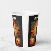 ハッピーハローウィンブラックキャットこうもりカボチャ 紙コップ (左)